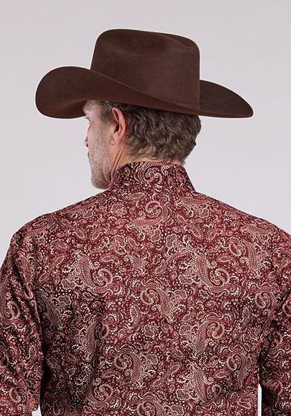 Roper Amarillo Snap Pume Paisley Red