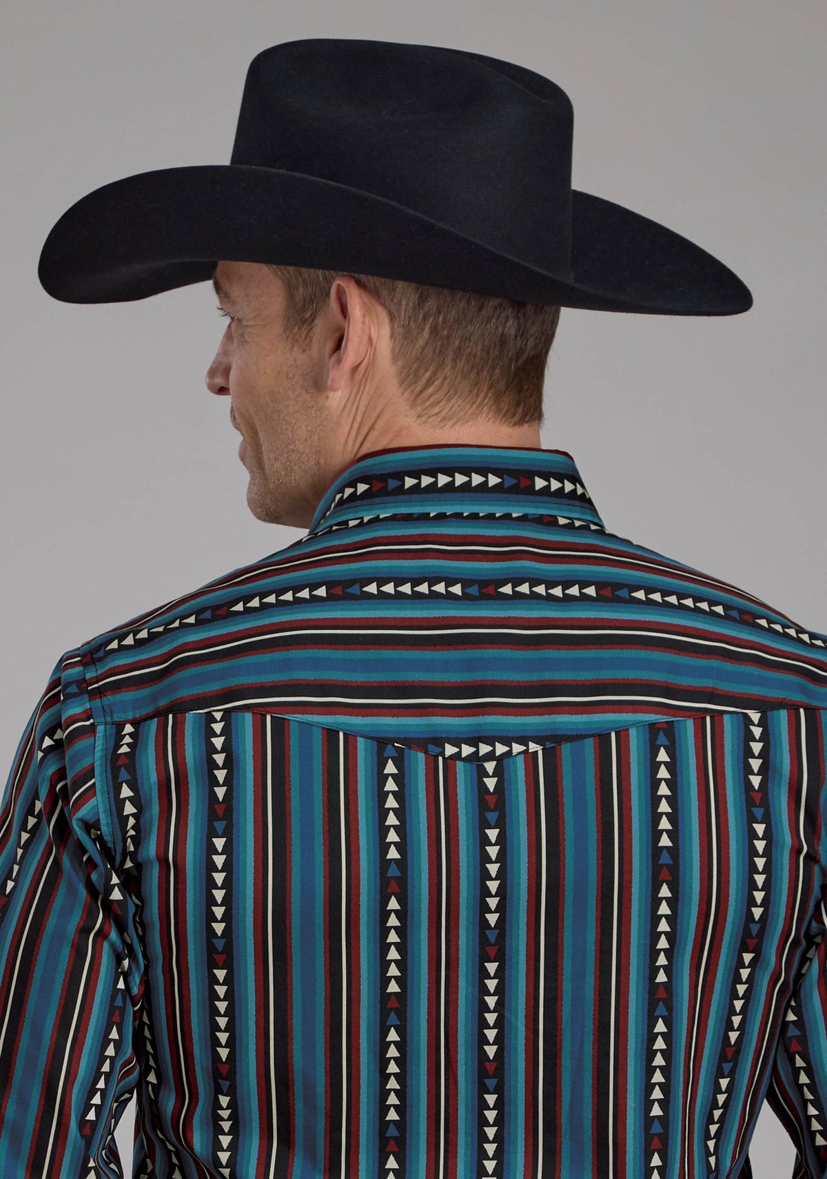 Roper Vertical Multi Print Long Sleeve Snap Shirt