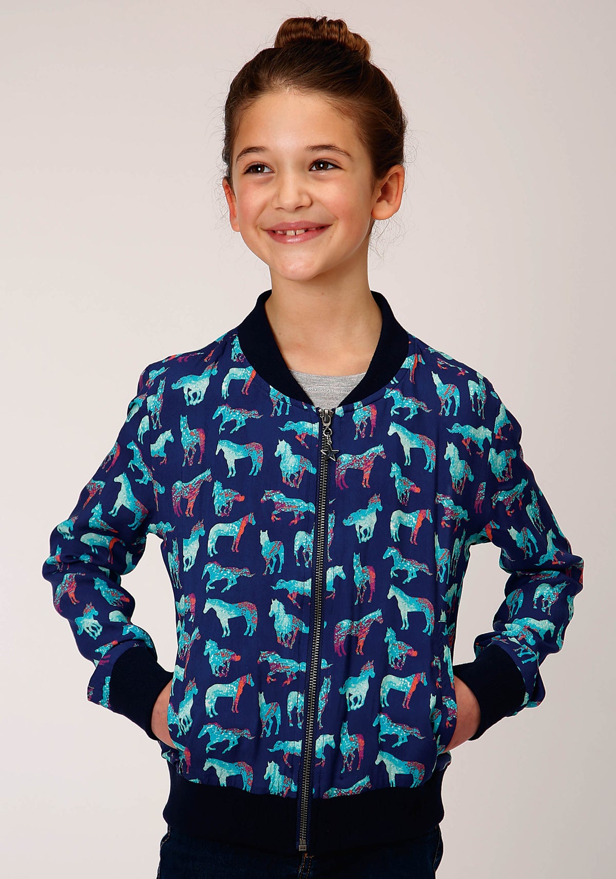 Roper Horse Print Bomber Jacket