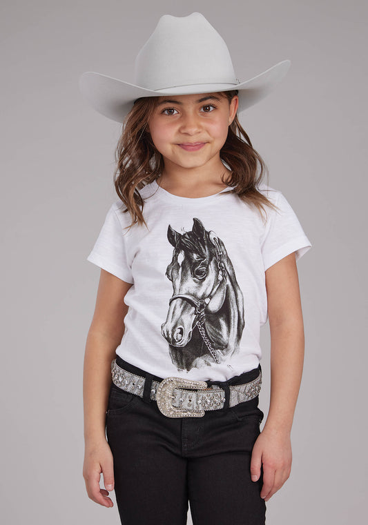 Roper Kids White Slub Jersey Knit Short Sleeve T-Shirt