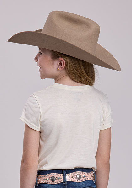 Roper Girls Horse Tee White