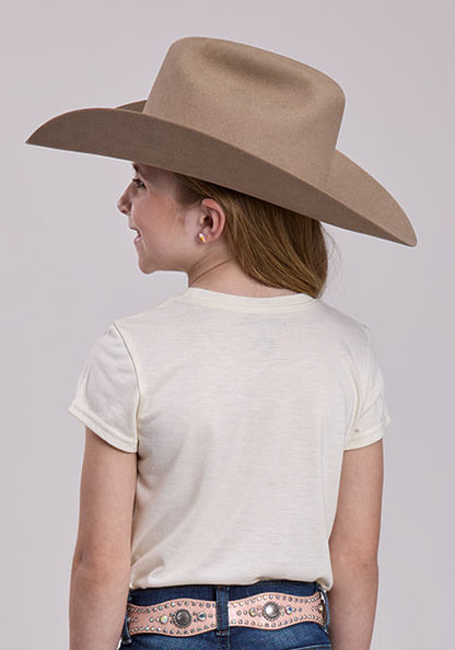 Roper Girls Horse Tee White