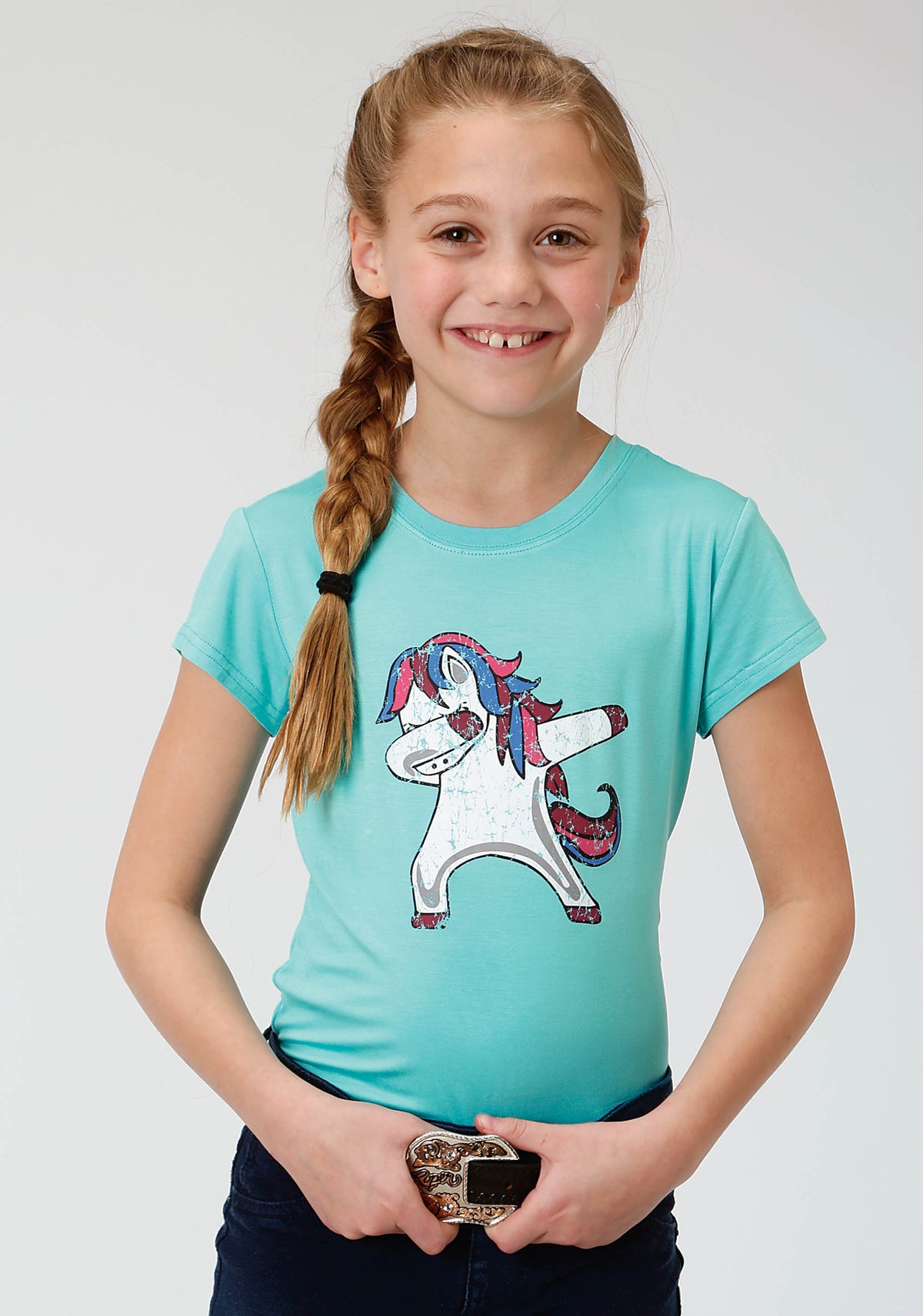 Roper Girls Knit Dancing Horse T-Shirt