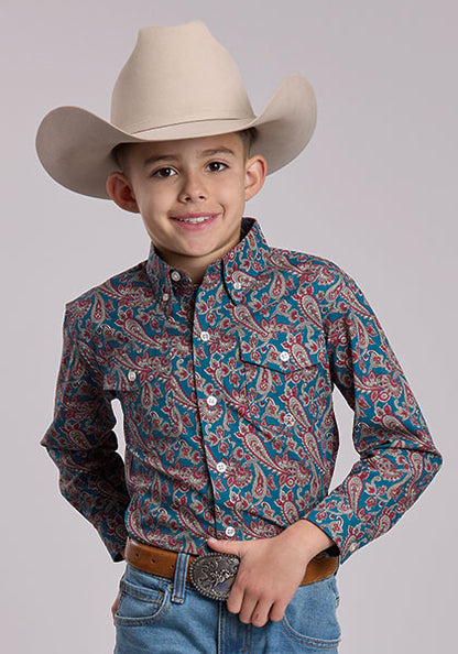 Roper Amarillo Collection Long Sleeve Button Shirt Autumn Woods