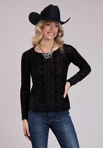 Roper Sheer Long Sleeve Aztec Print Shirt