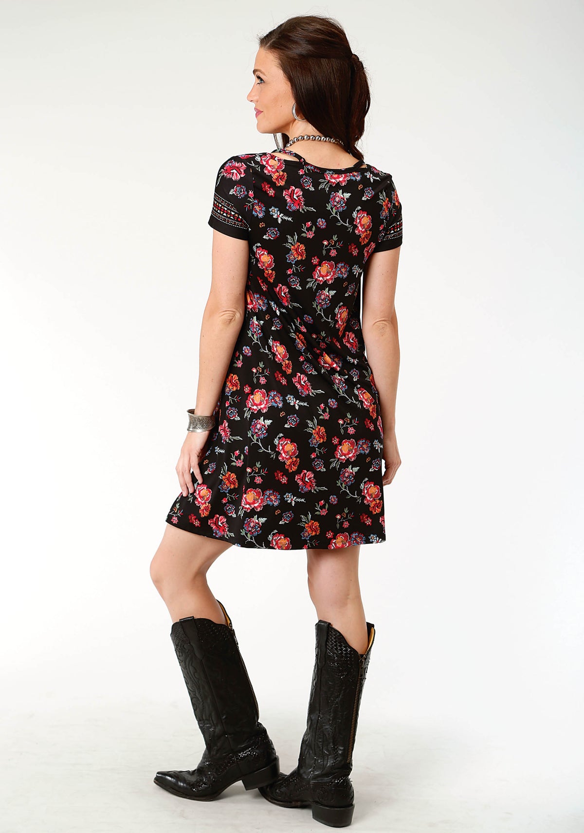Roper Ladies Flower Print Jersey Dress