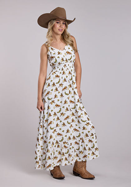 Roper Horse Print Dress White
