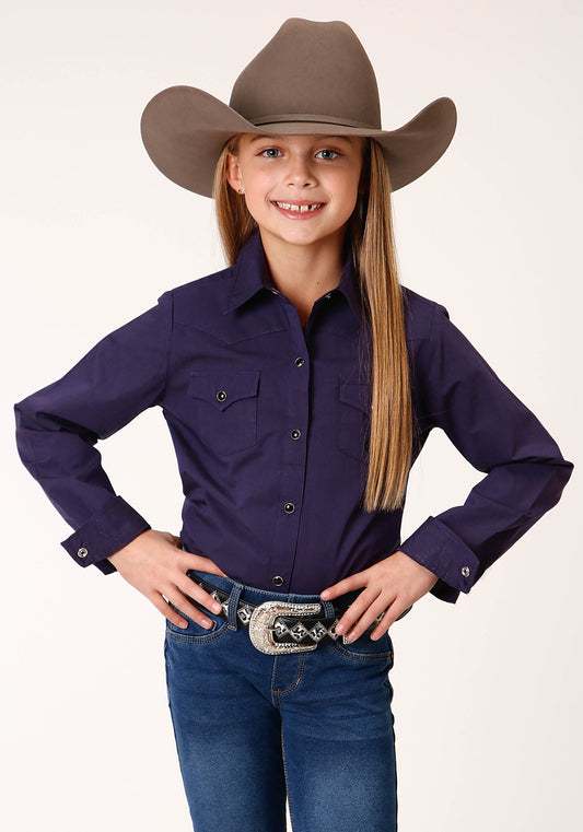 Roper Kids Amarillo Long Sleeve Shirt Spiced Plum