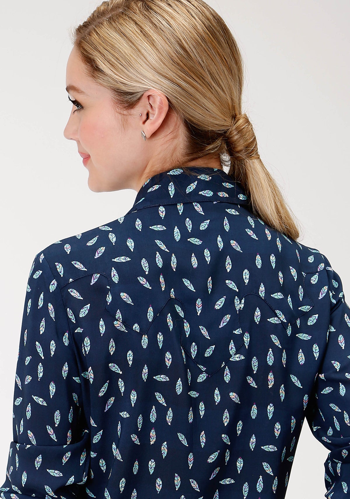 Roper Feather Print Snap Shirt