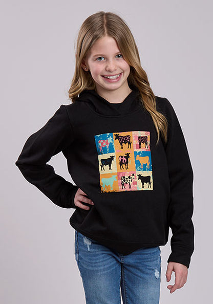 Roper Cow Hoodie Black