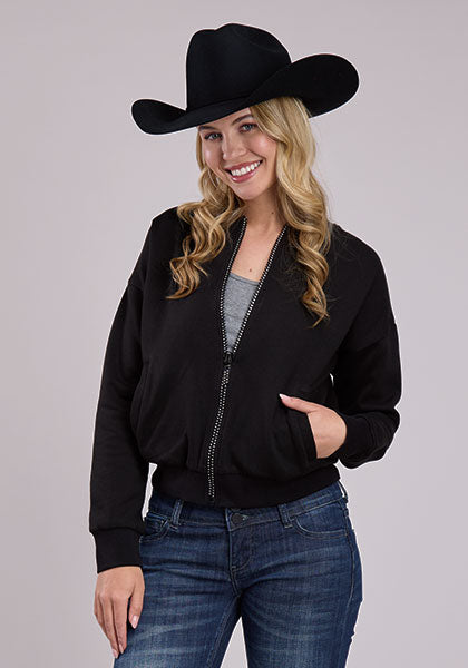 Roper Cotton Front Blingy Zipper Bomber Jacket