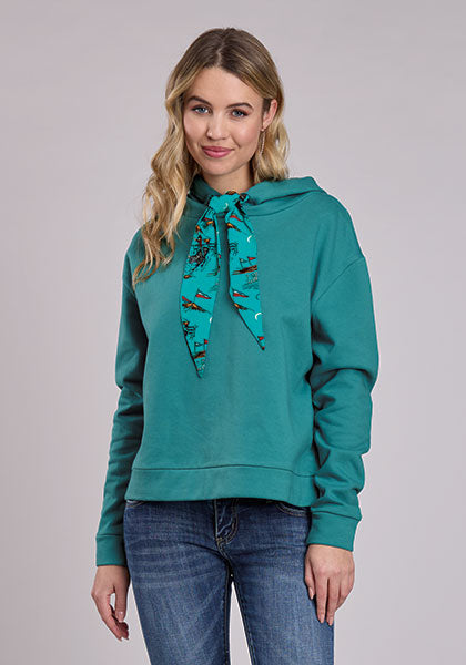 Roper Wild Rag Hoodie Turquoise