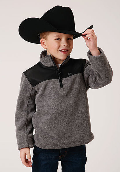 Roper Boys Gray Fleece Pullover