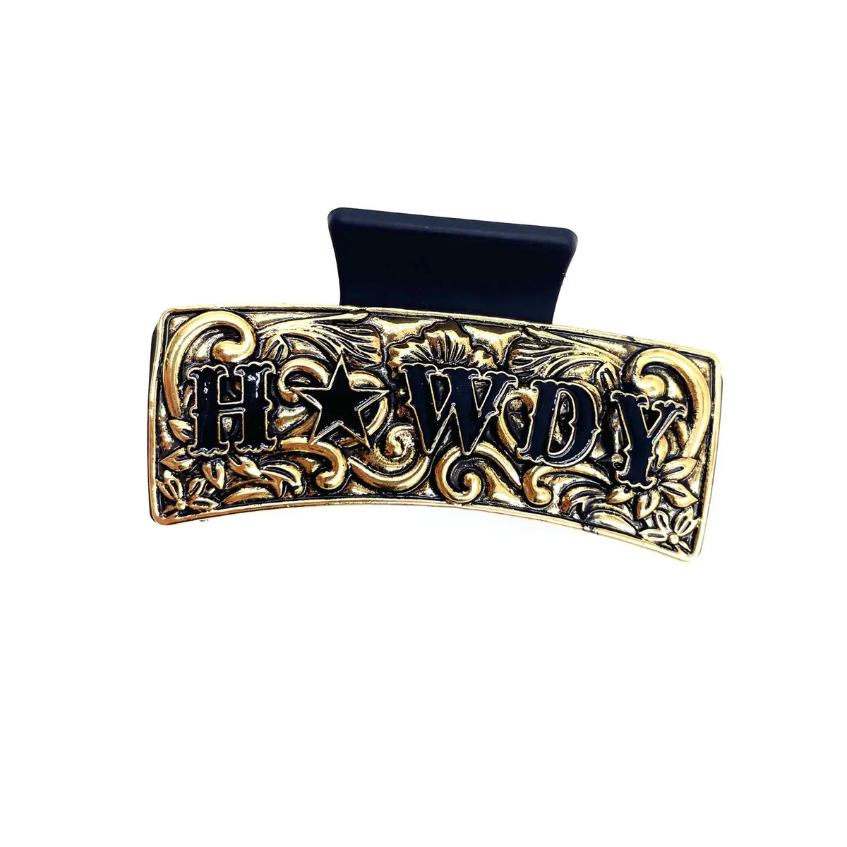 Snowing West Western Style Casting Hair Claw Howdy Gold