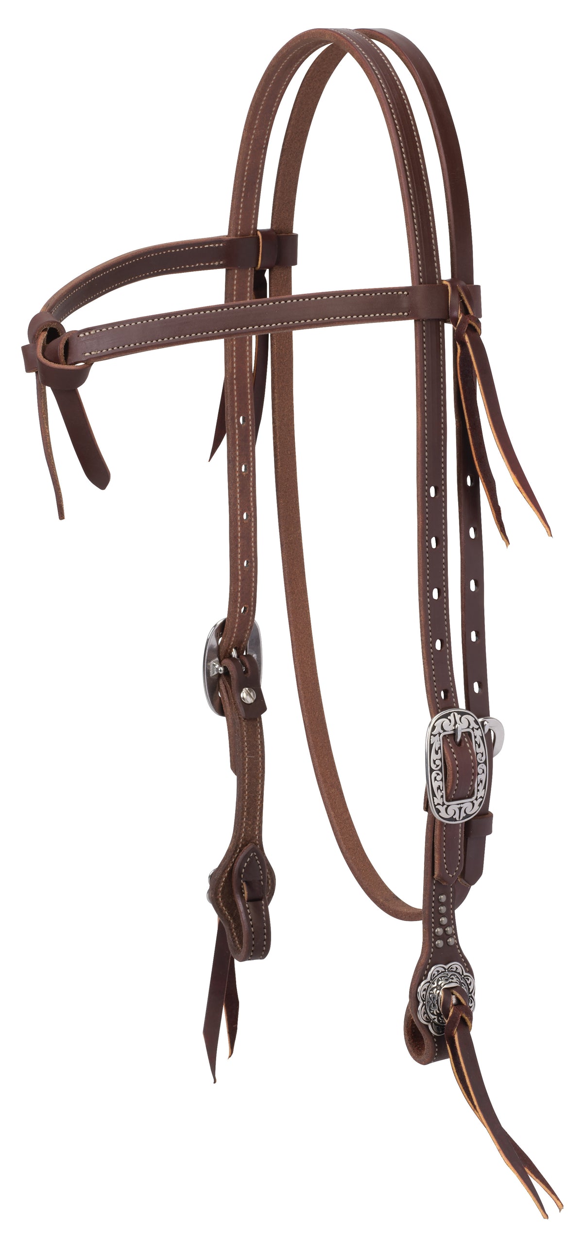 Weaver Working Tack Futurity Knot Browband Headstall with Floral Buckles