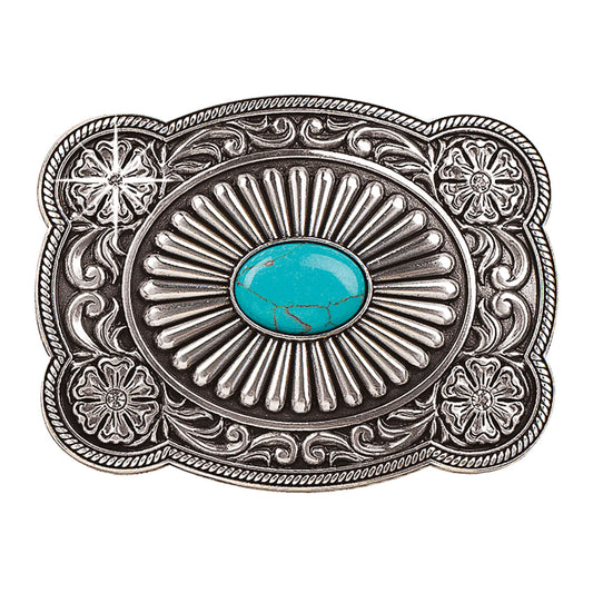 Nocona Turquoise Center Square Buckle