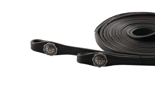 Weaver Back In Black Split Reins 5/8" x 8'