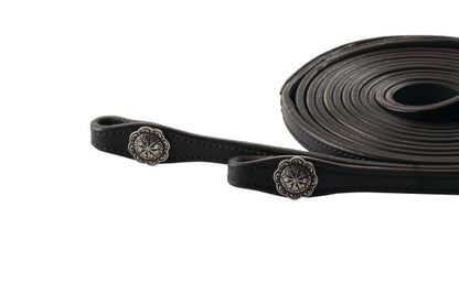Weaver Back In Black Split Reins 5/8" x 8'