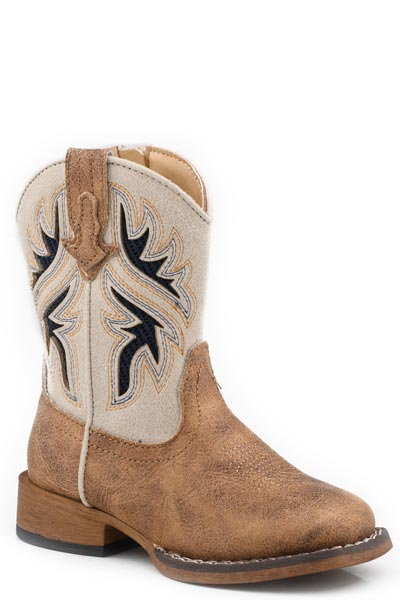 Roper Toddler Faux Vintage Tan Leather Vented Shaft Boot