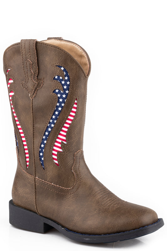 Roper Distressed Brown Americana Inlay
