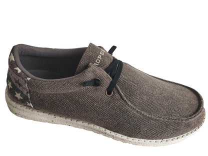 Roper Hang Loose Brown Canvas/Stars Heel