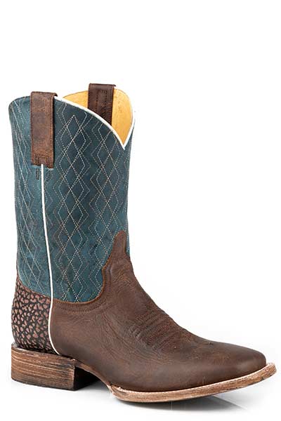 Roper Merritt Blue/Brown Square Toe