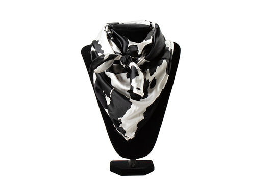 M&F Black and White Cow Print Wild Rag
