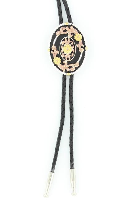 Tri-color Floral Bolo Tie