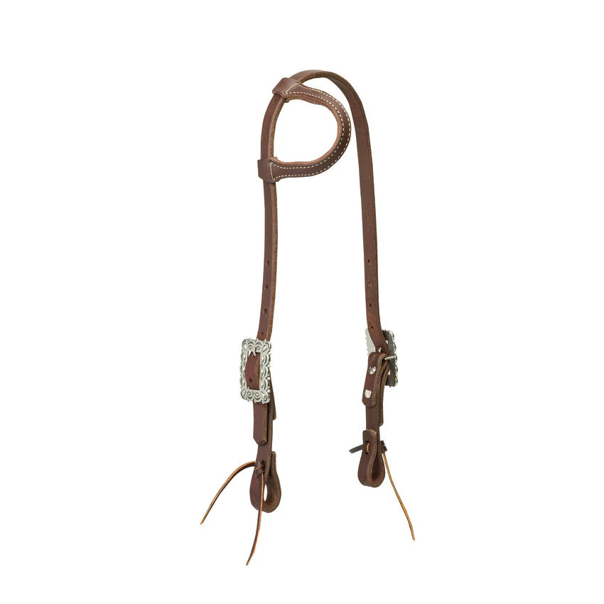 Weaver Working Tack Sliding Ear Headstall with Southwest Scalloped Buckles