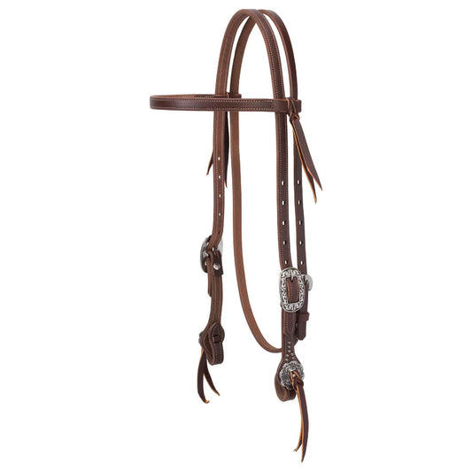 Weaver Working Tack Straight Browband Headstall with Floral Buckles