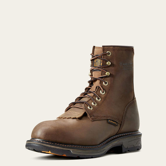 Ariat Workhog 8" Lacer Oily Distressed Brown Composite Toe Waterproof EH