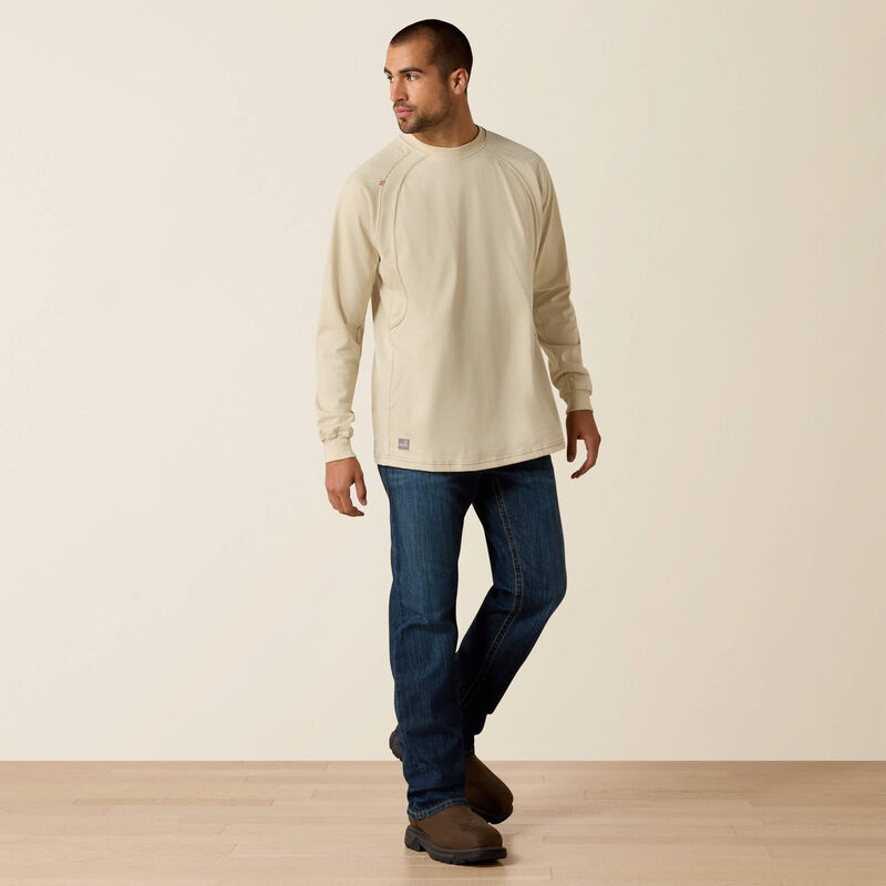 Ariat FR Work Crew Long Sleeve Tee Sand