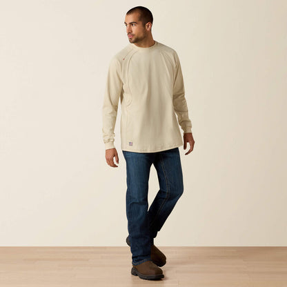 Ariat FR Work Crew Long Sleeve Tee Sand