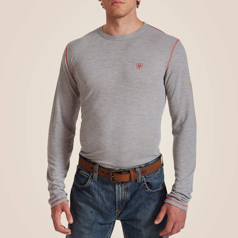 Ariat Long Sleeve FR Polartec Base layer Light Gray