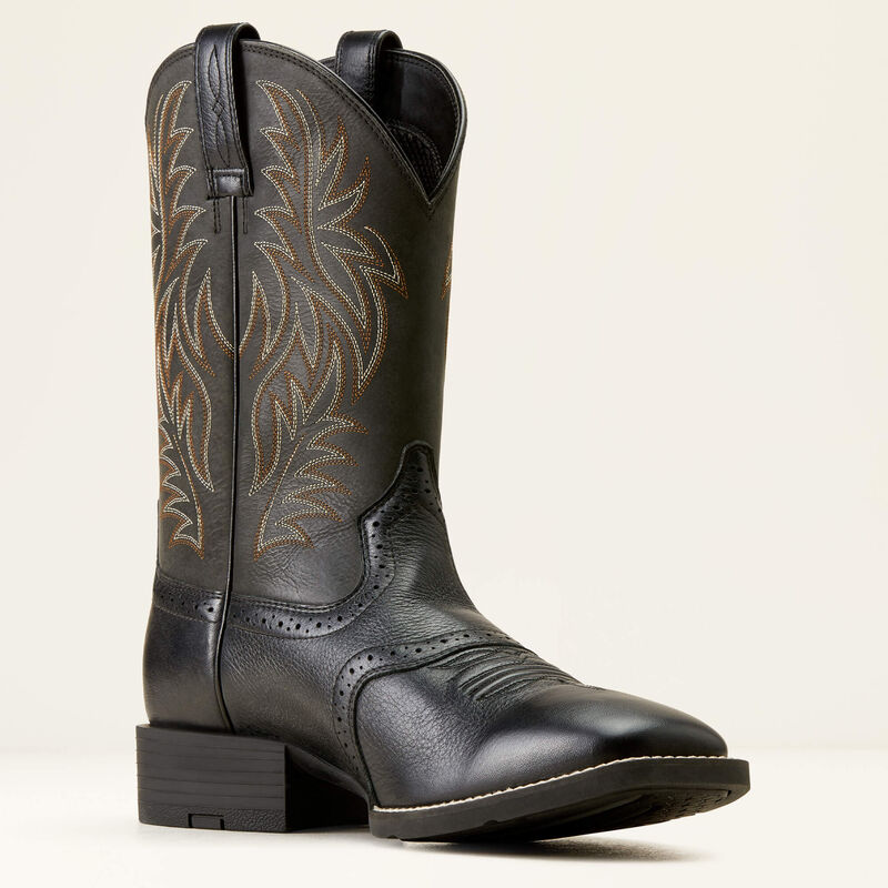 Ariat Sport Wide Square Toe Black Deertan