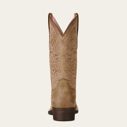 Ariat Round Up Remuda Wide Square Toe Western Boot Brown Bomber