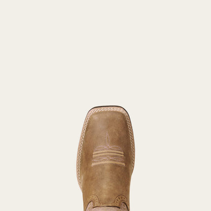 Ariat Round Up Remuda Wide Square Toe Western Boot Brown Bomber