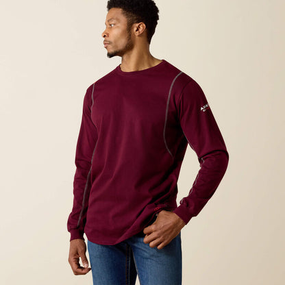 Ariat Long Sleeve FR AC Crew T-Shirt Malbec