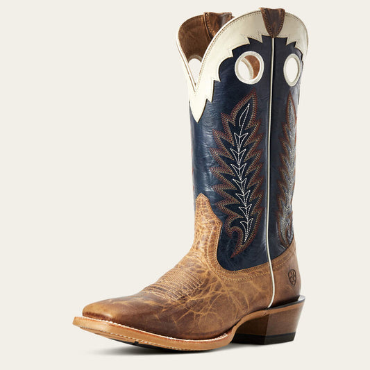 Ariat Real Deal Wide Square Toe Cowboy Boot Dusted Wheat
