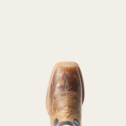 Ariat Real Deal Wide Square Toe Cowboy Boot Dusted Wheat