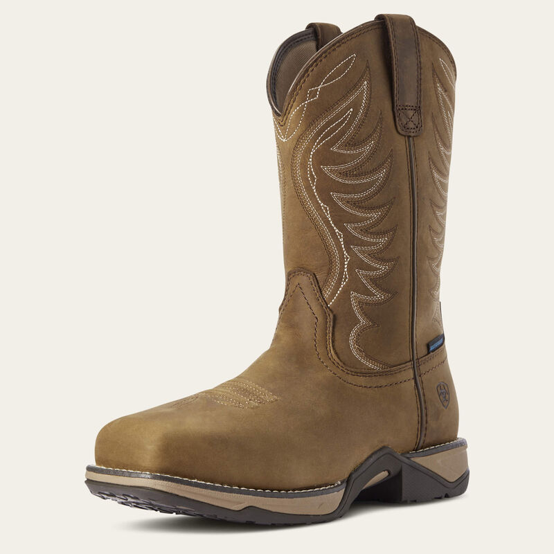 Ariat Anthem Distressed Brown Square Toe Composite Toe Waterproof EH