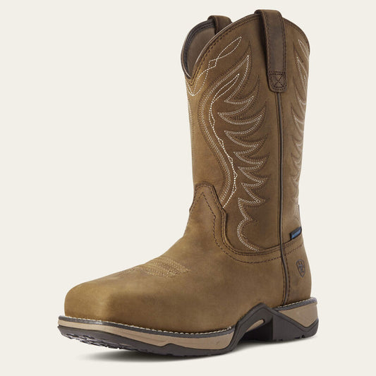 Ariat Anthem Distressed Brown Square Toe Composite Toe Waterproof EH