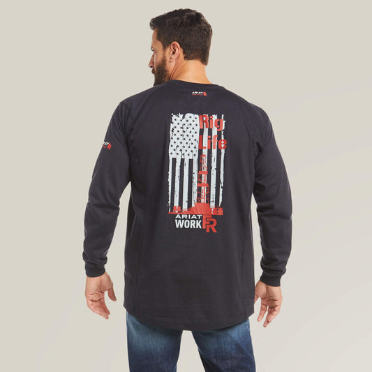 Ariat FR Air Rig Life Graphic Long Sleeve T-Shirt Black