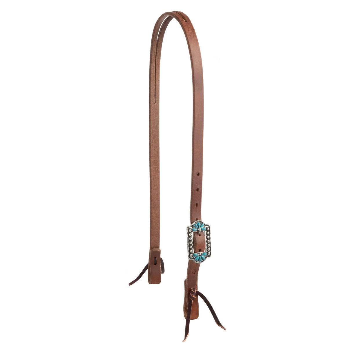 Weaver ProTack Headstall with Designer Hardware Split Ear Turquoise Flower