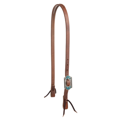 Weaver ProTack Headstall with Designer Hardware Split Ear Turquoise Flower