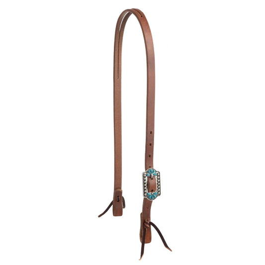 Weaver ProTack Headstall with Designer Hardware Split Ear Turquoise Flower