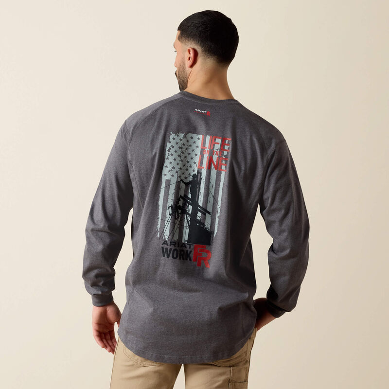 Ariat FR Life on the Line Long Sleeve Shirt Charcoal Heather