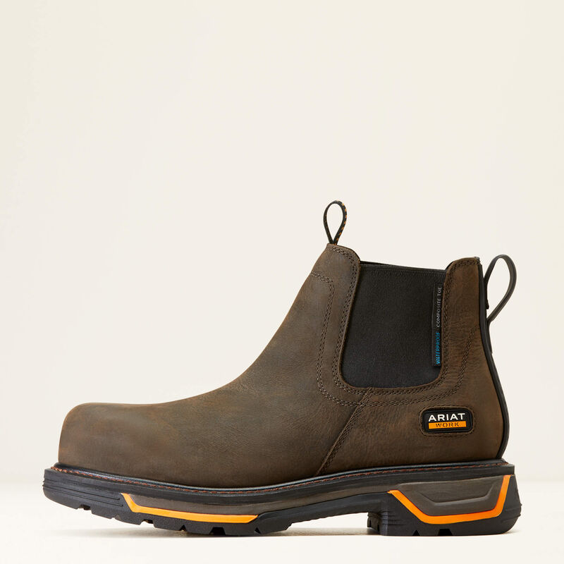Ariat Big Rig Chelsea Iron Coffee Composite Toe Waterproof EH