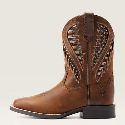 Ariat Kids Quickdraw Venttek Distressed Tan/Flag