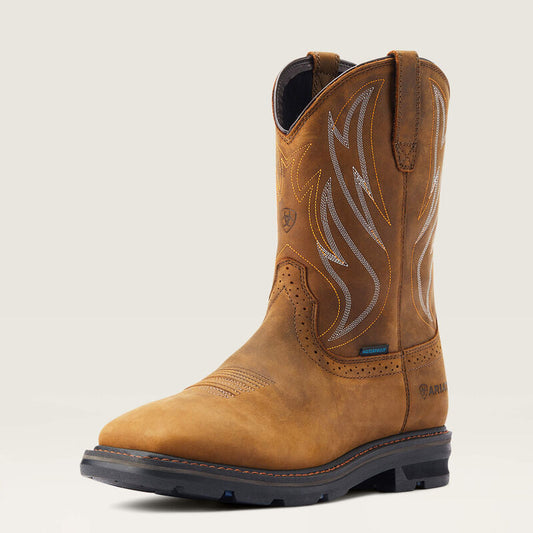 Ariat Sierra Shock Shield Waterproof Work Boot Distressed Brown
